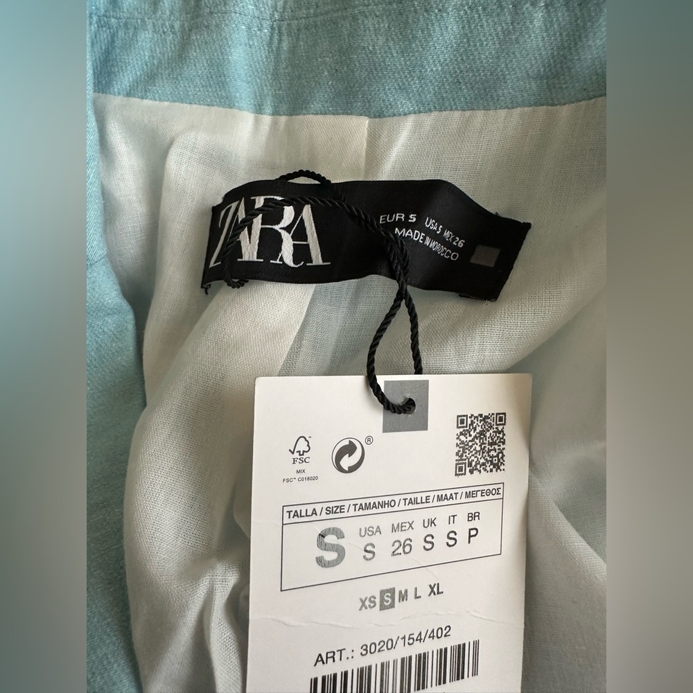 Zara Turquoise Blue Long Oversized Boyfriend Blazer bloggers favorite - Picture 15 of 15